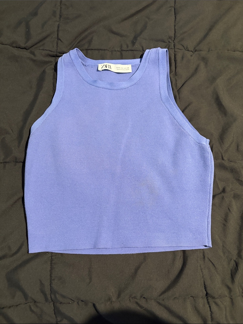 Zara Purple Cropped Tank Top